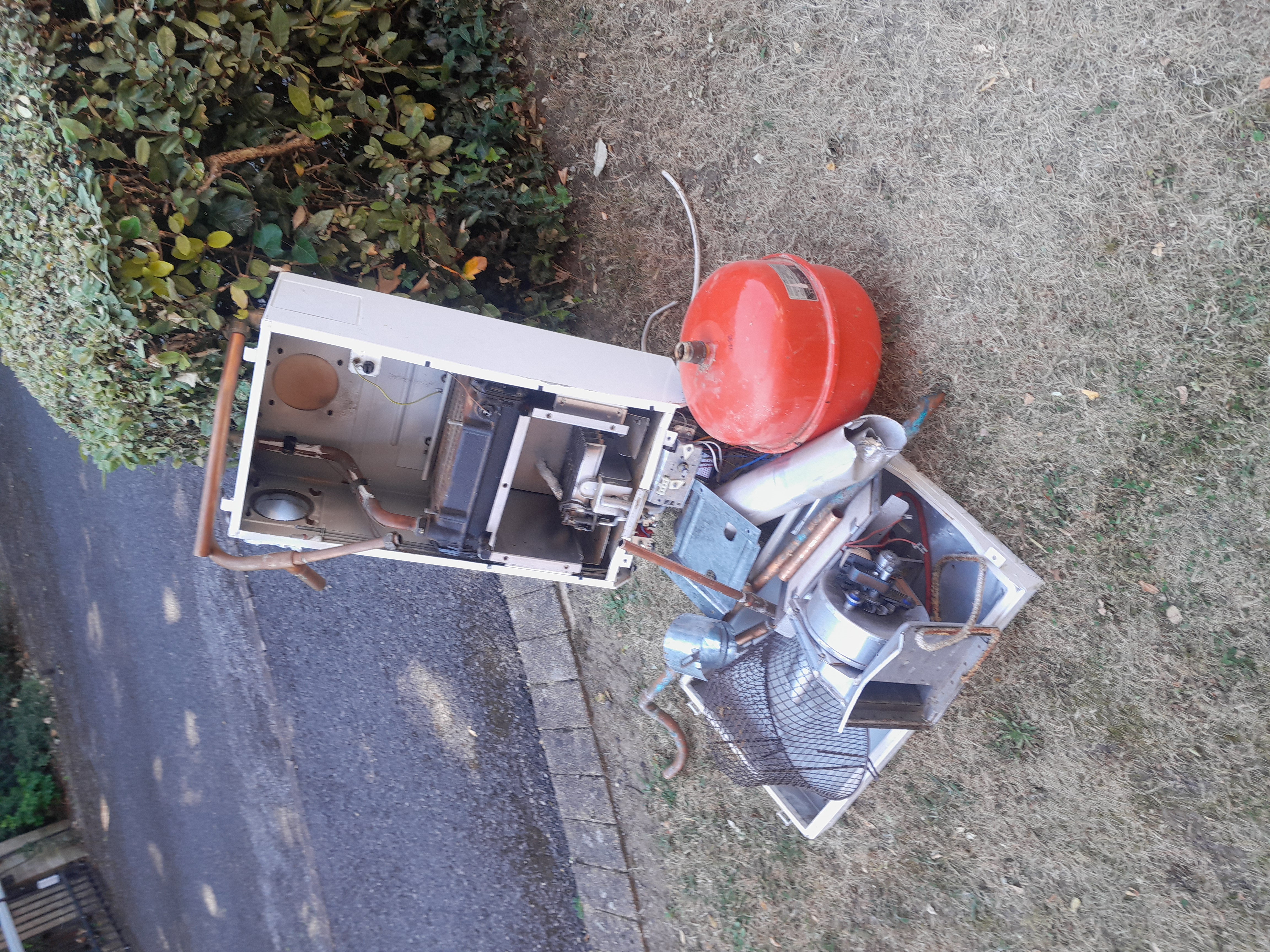 Old failed boiler removed from a customer's home