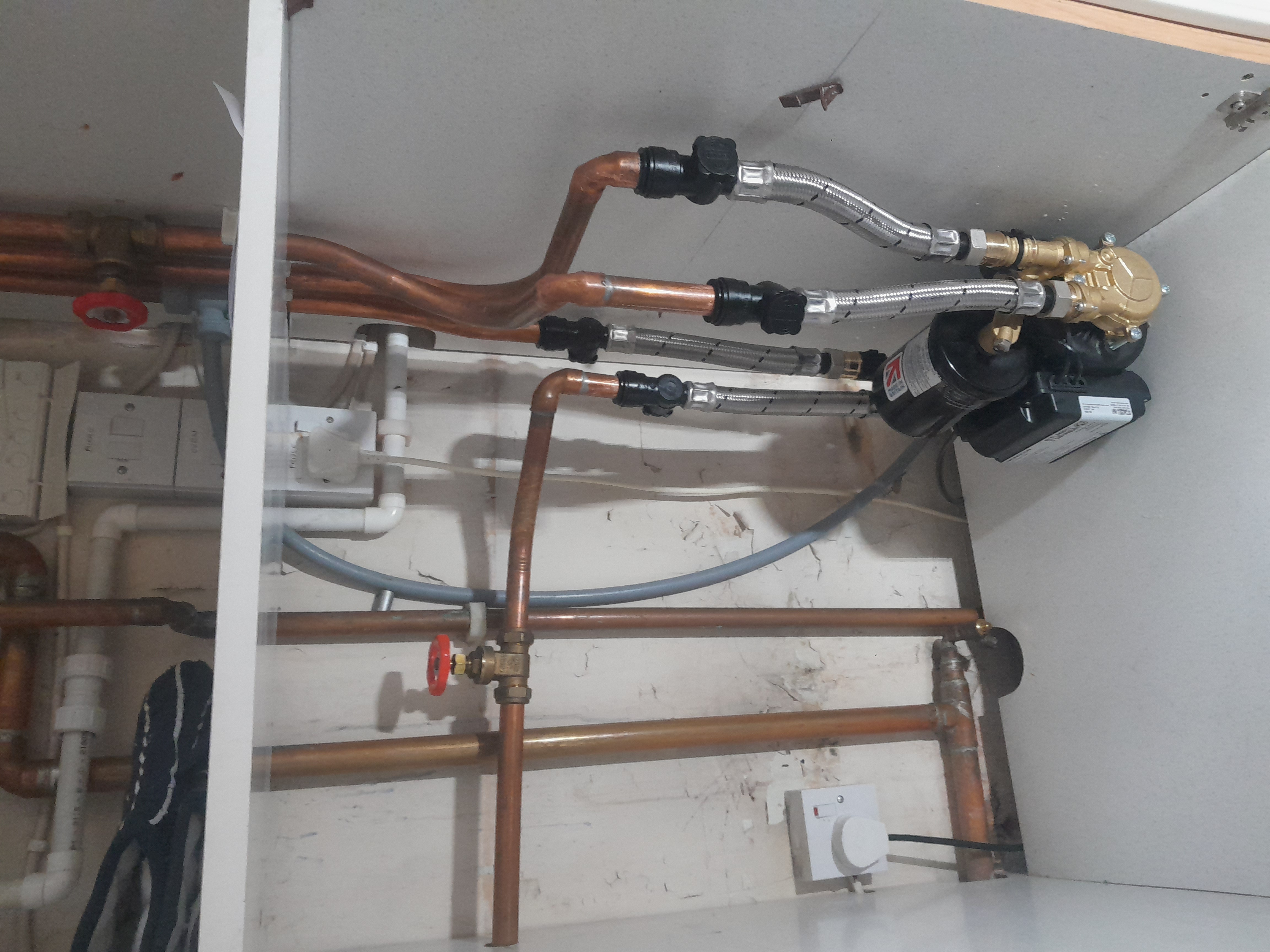 Isolation valves fitted as part of a pump replacement